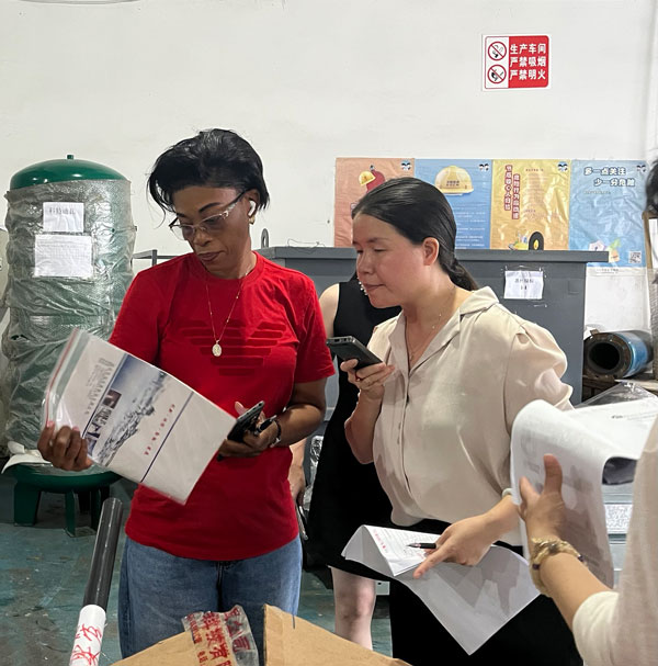 非洲科特迪瓦客户到厂验收设备，生活污水案例
